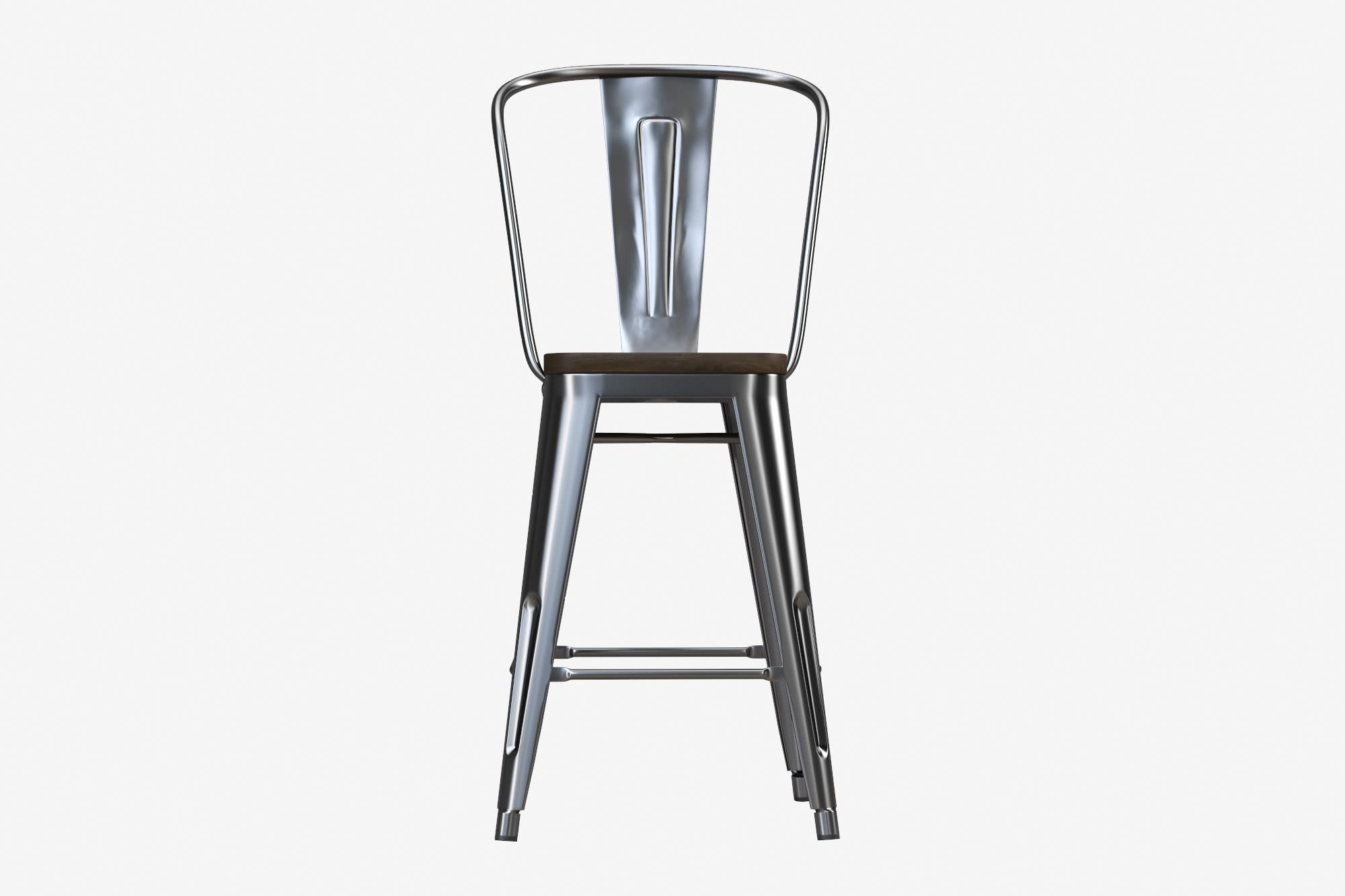DHP Luxor 24"  Counter Height Bar Stool, Set of 2 - Antique Gun Metal