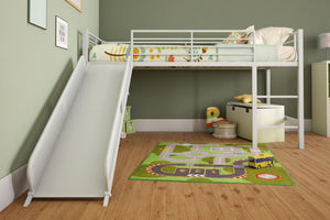 DHP Laurie Kids' Low Loft Bed with Slide - White - Twin