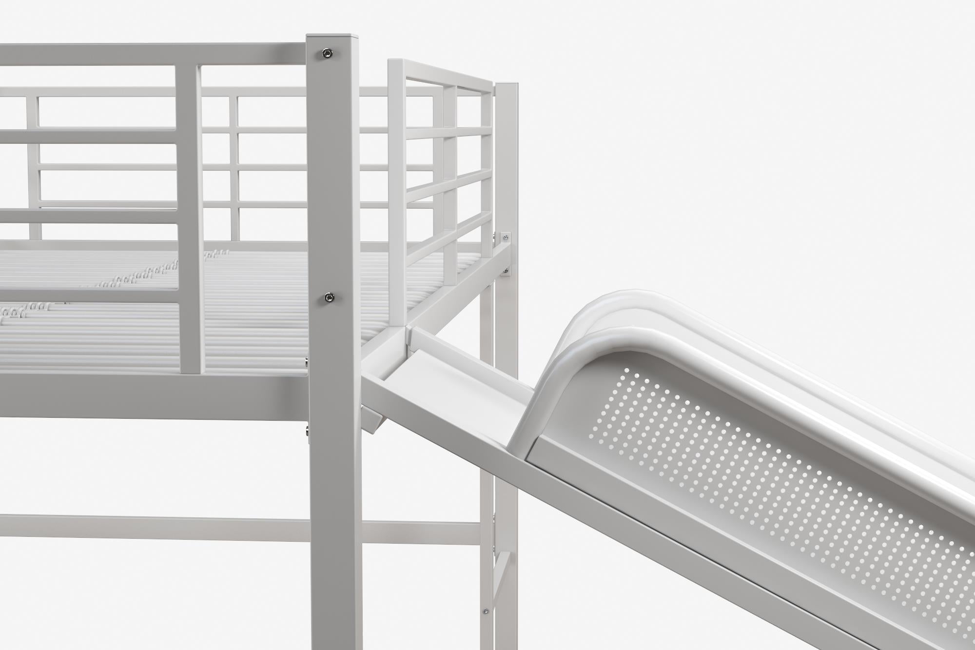 DHP Laurie Kids' Low Loft Bed with Slide - White - Twin