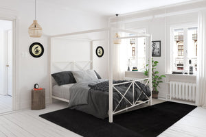 DHP Rosedale Metal Canopy Bed - White - Queen