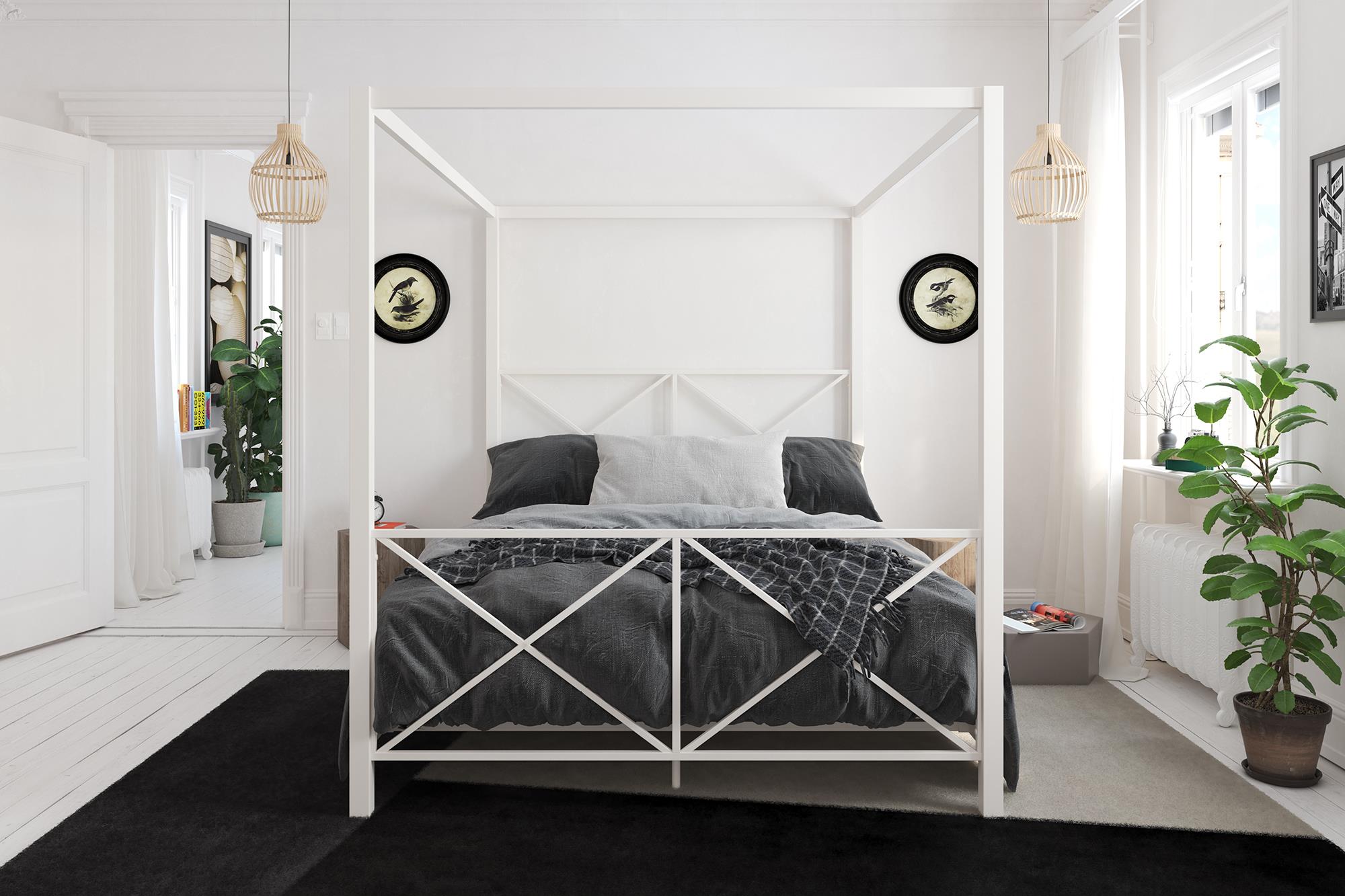 DHP Rosedale Metal Canopy Bed - White - Queen