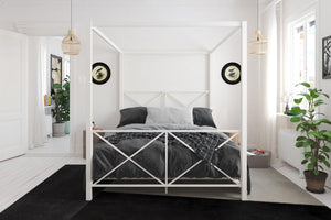 DHP Rosedale Metal Canopy Bed - White - Queen