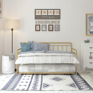 DHP Wallace Metal Daybed with Trundle - Gold - Twin