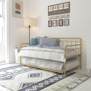 DHP Wallace Metal Daybed with Trundle - Gold - Twin