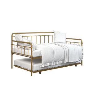 DHP Wallace Metal Daybed with Trundle - Gold - Twin