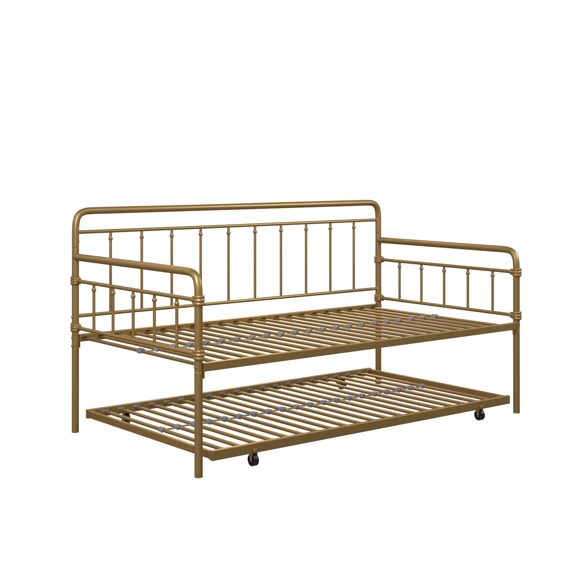 DHP Wallace Metal Daybed with Trundle - Gold - Twin