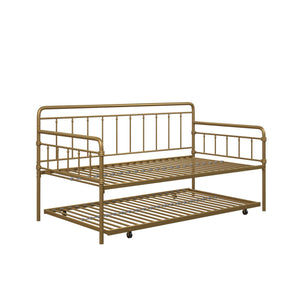 DHP Wallace Metal Daybed with Trundle - Gold - Twin