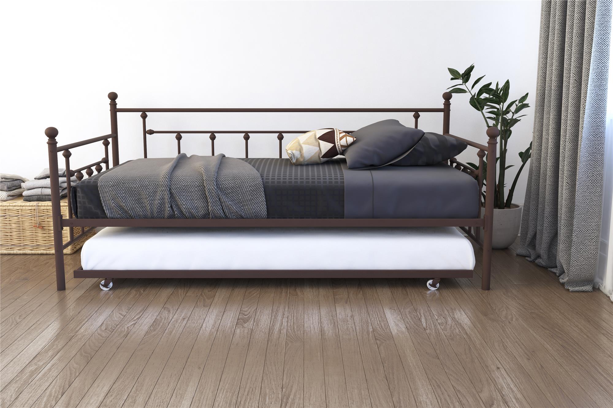 DHP Manila Metal Daybed with Trundle - Bronze - Twin