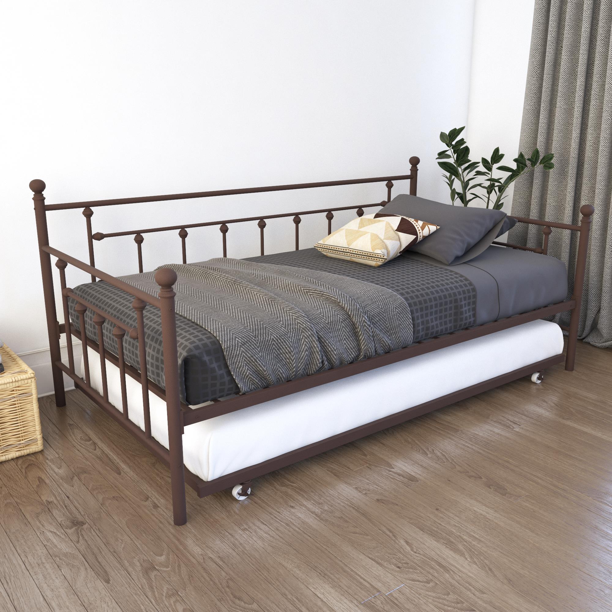 DHP Manila Metal Daybed with Trundle - Bronze - Twin