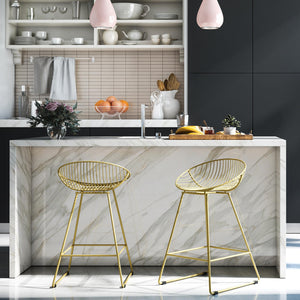 CosmoLiving Ellis Wire Counter Height Bar Stool - Gold