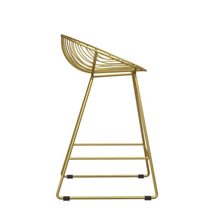 CosmoLiving Ellis Wire Counter Height Bar Stool - Gold
