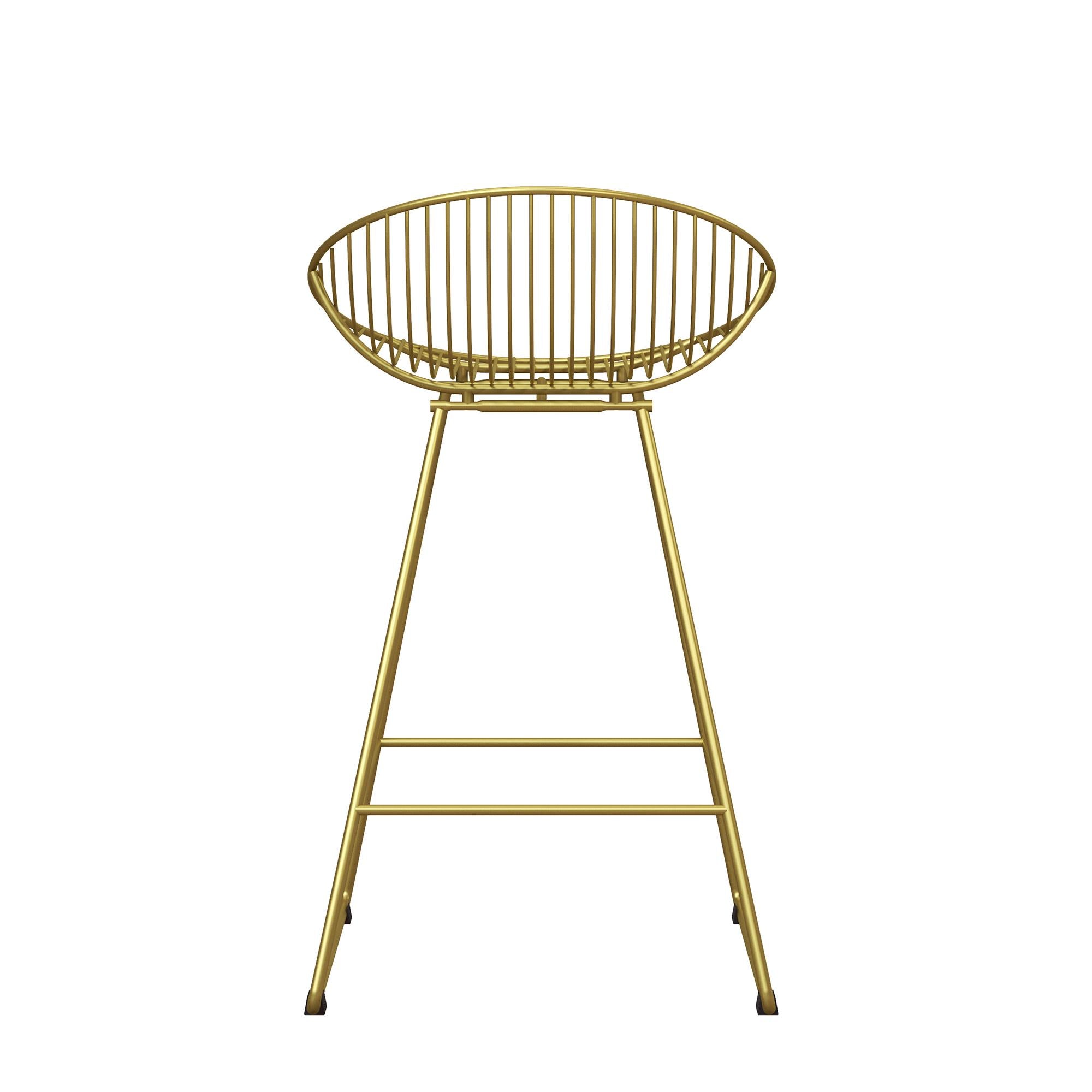 CosmoLiving Ellis Wire Counter Height Bar Stool - Gold