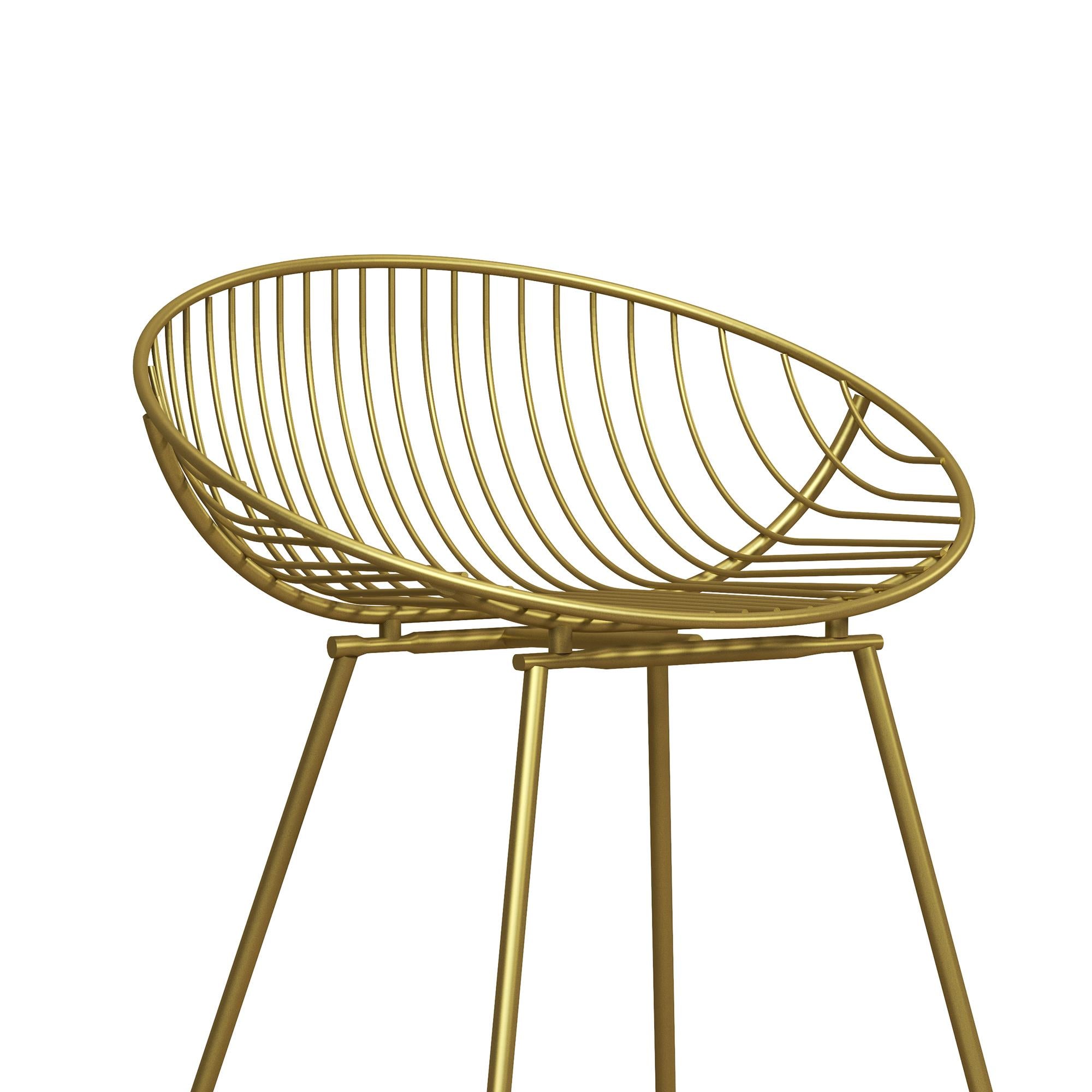 CosmoLiving Ellis Wire Counter Height Bar Stool - Gold