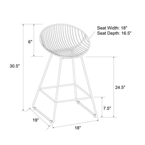 CosmoLiving Ellis Wire Counter Height Bar Stool - Gold