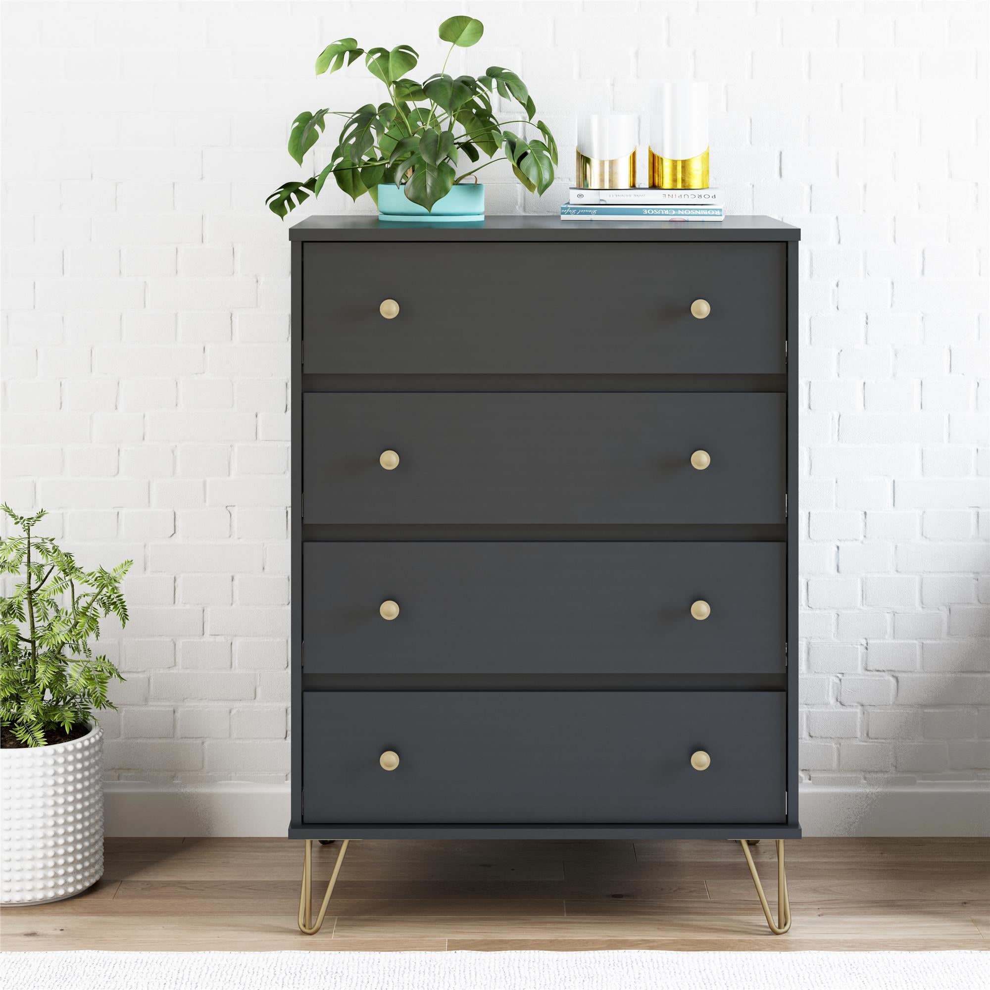 Novogratz Owen 4 Drawer Dresser - Black