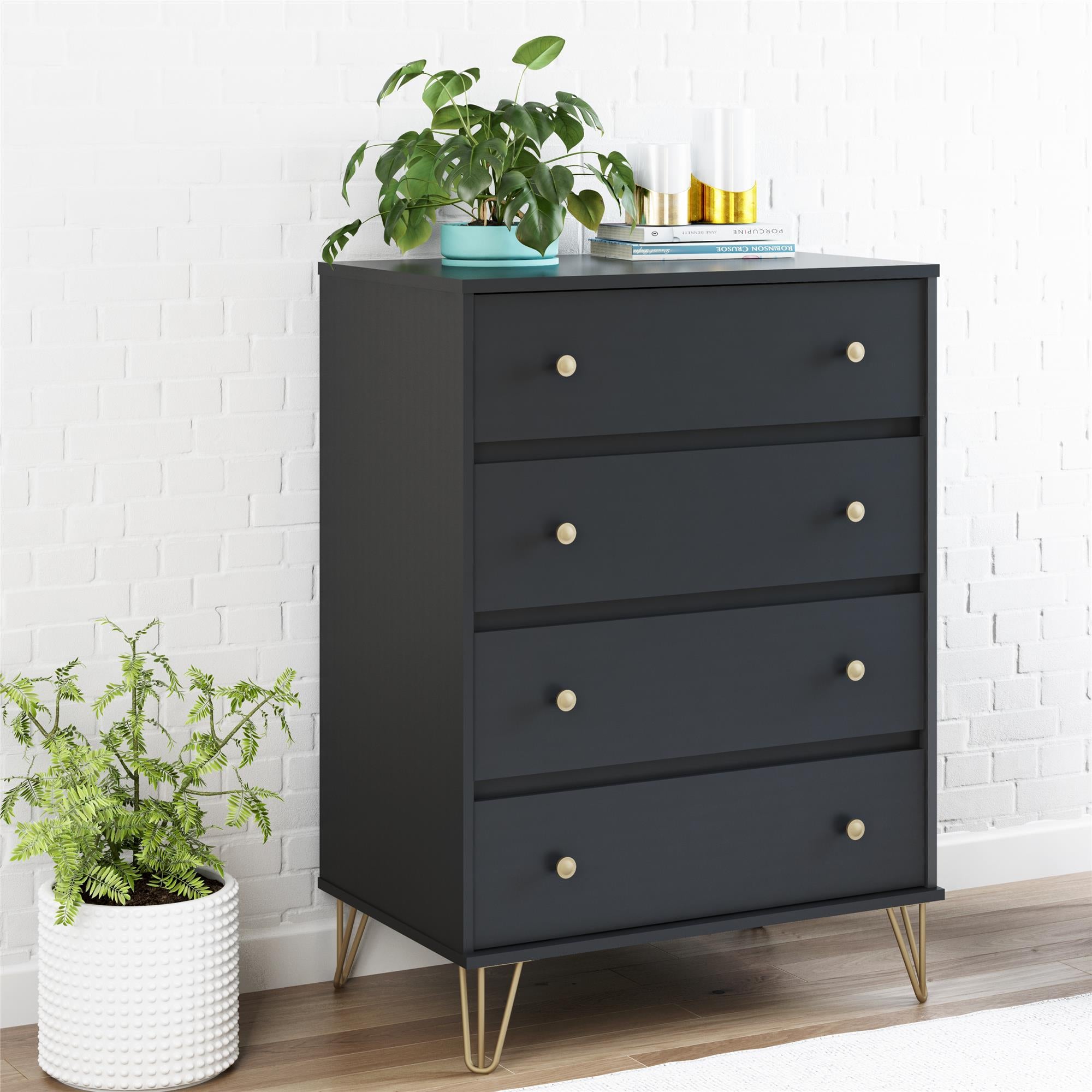Novogratz Owen 4 Drawer Dresser - Black