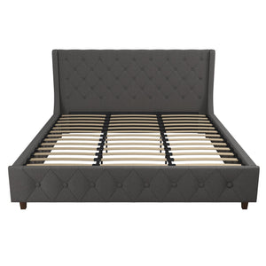CosmoLiving Mercer Upholstered Bed - Grey Linen - King