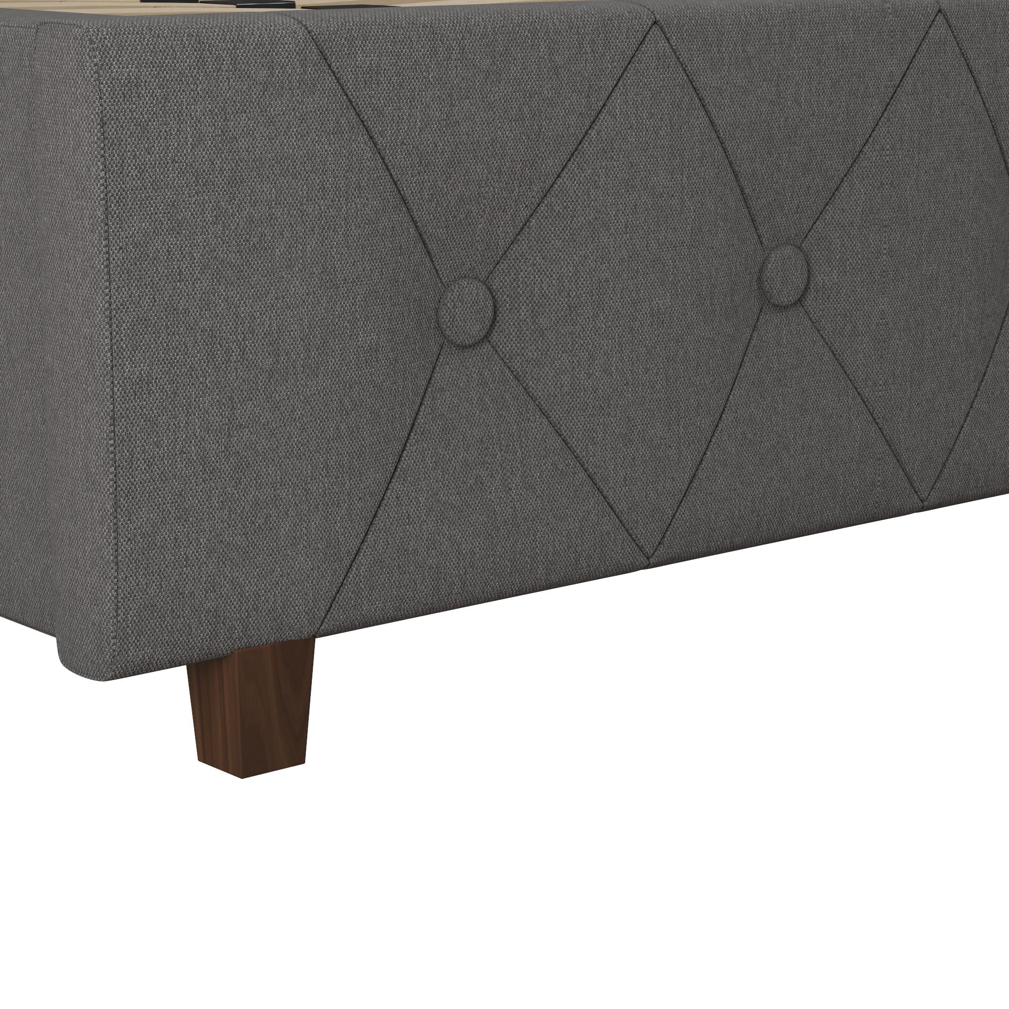CosmoLiving Mercer Upholstered Bed - Grey Linen - King