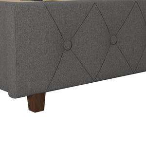 CosmoLiving Mercer Upholstered Bed - Grey Linen - King