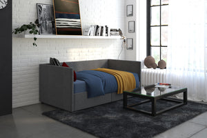 DHP Daybed with Storage - Grey Linen - Twin