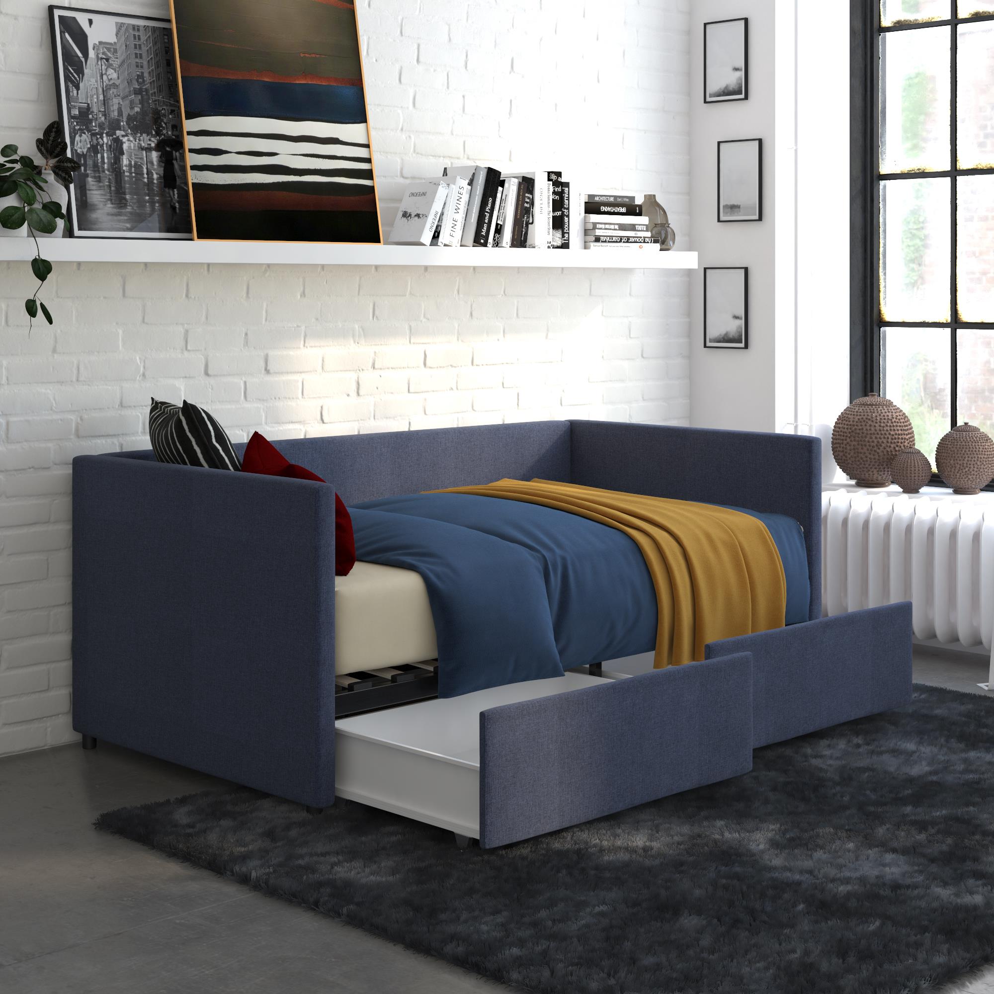 DHP Daybed with Storage - Blue Linen - Twin