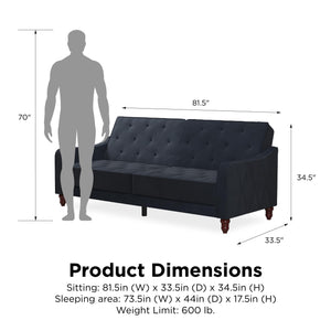 Novogratz Vintage Futon Sofa Bed - Blue