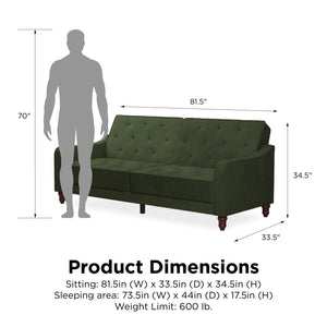 Novogratz Vintage Futon Sofa Bed - Olive Green