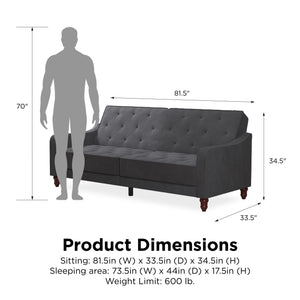 Novogratz Vintage Futon Sofa Bed - Dark Gray