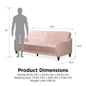 Novogratz Vintage Futon Sofa Bed - Pink