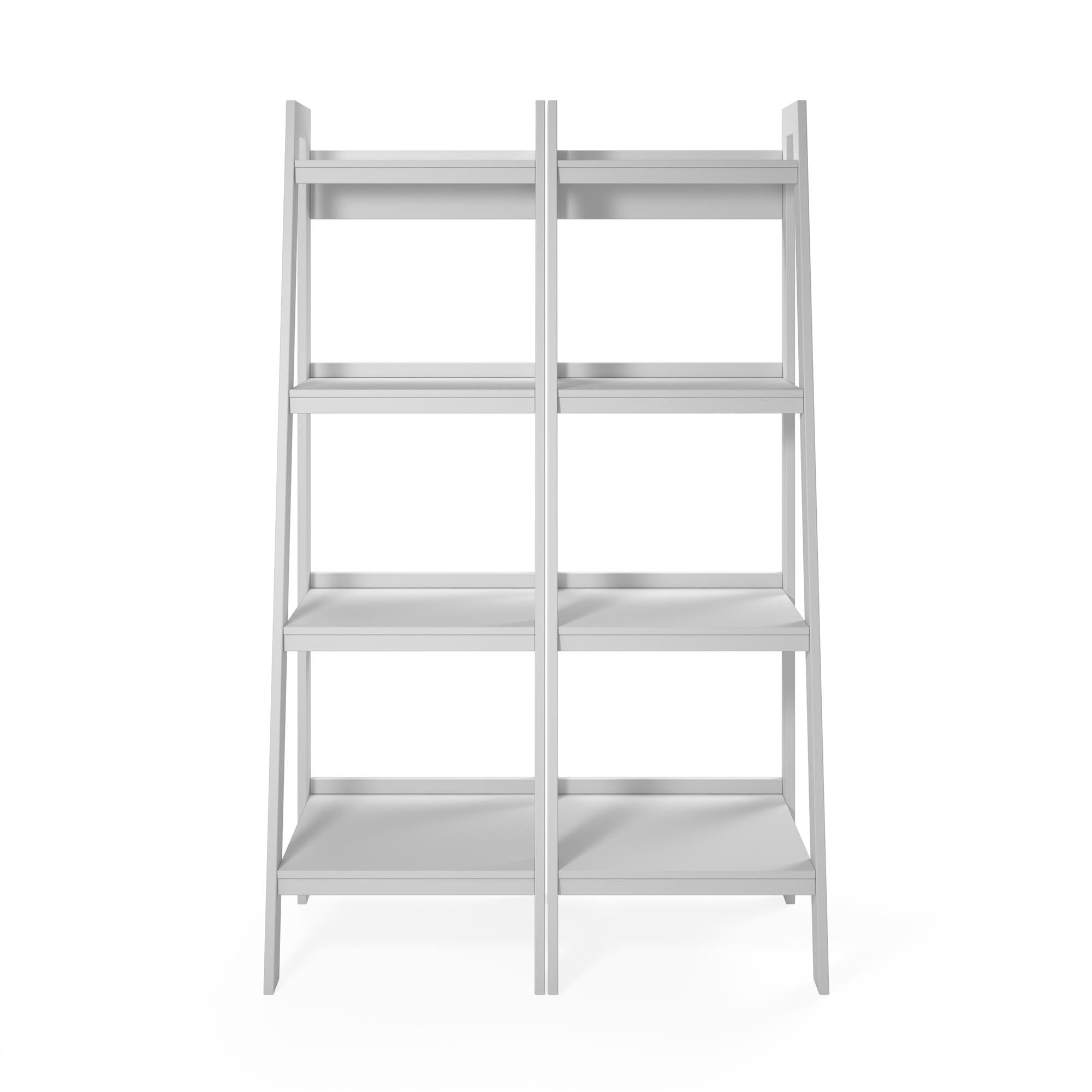 Ameriwood Home Lawrence 4 Shelf Ladder Bookcase Bundle - White