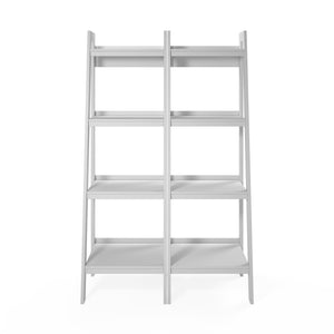Ameriwood Home Lawrence 4 Shelf Ladder Bookcase Bundle - White