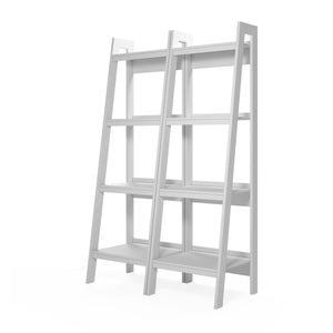 Ameriwood Home Lawrence 4 Shelf Ladder Bookcase Bundle - White