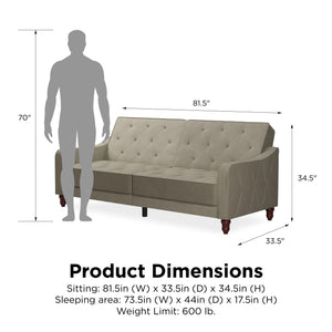 Novogratz Vintage Futon Sofa Bed - Beige