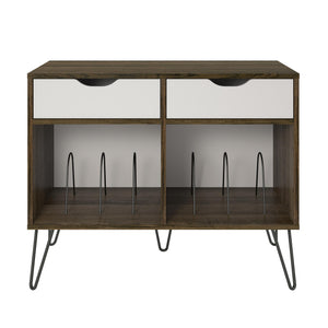 Novogratz Concord Turntable Stand with Drawers - Brown Oak