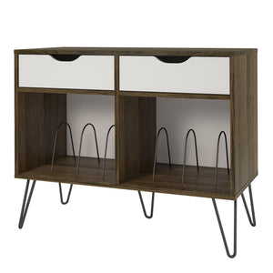 Novogratz Concord Turntable Stand with Drawers - Brown Oak