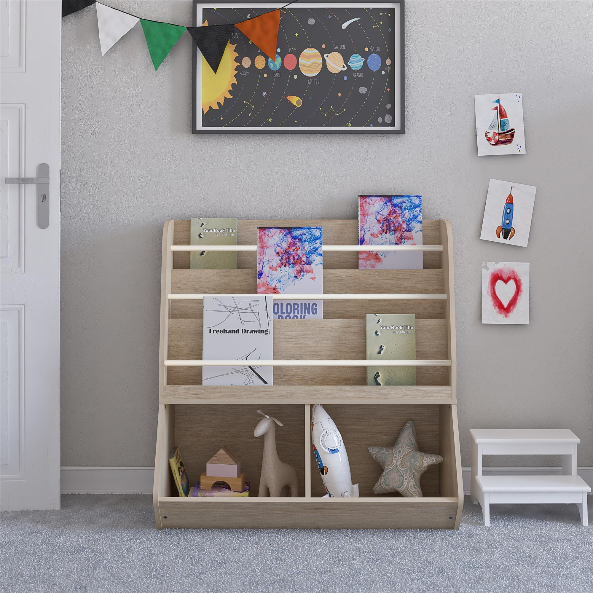 Ameriwood Home Tyler Kids Book and Toy Storage - Blonde Oak