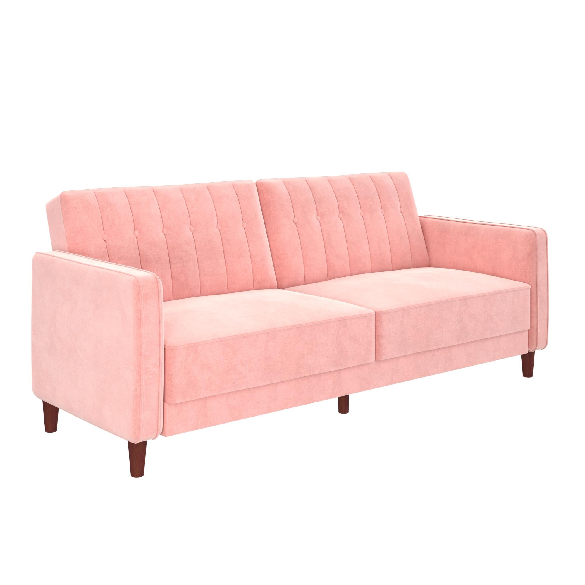 DHP Pin Tufted Futon Sofa Bed - Pink