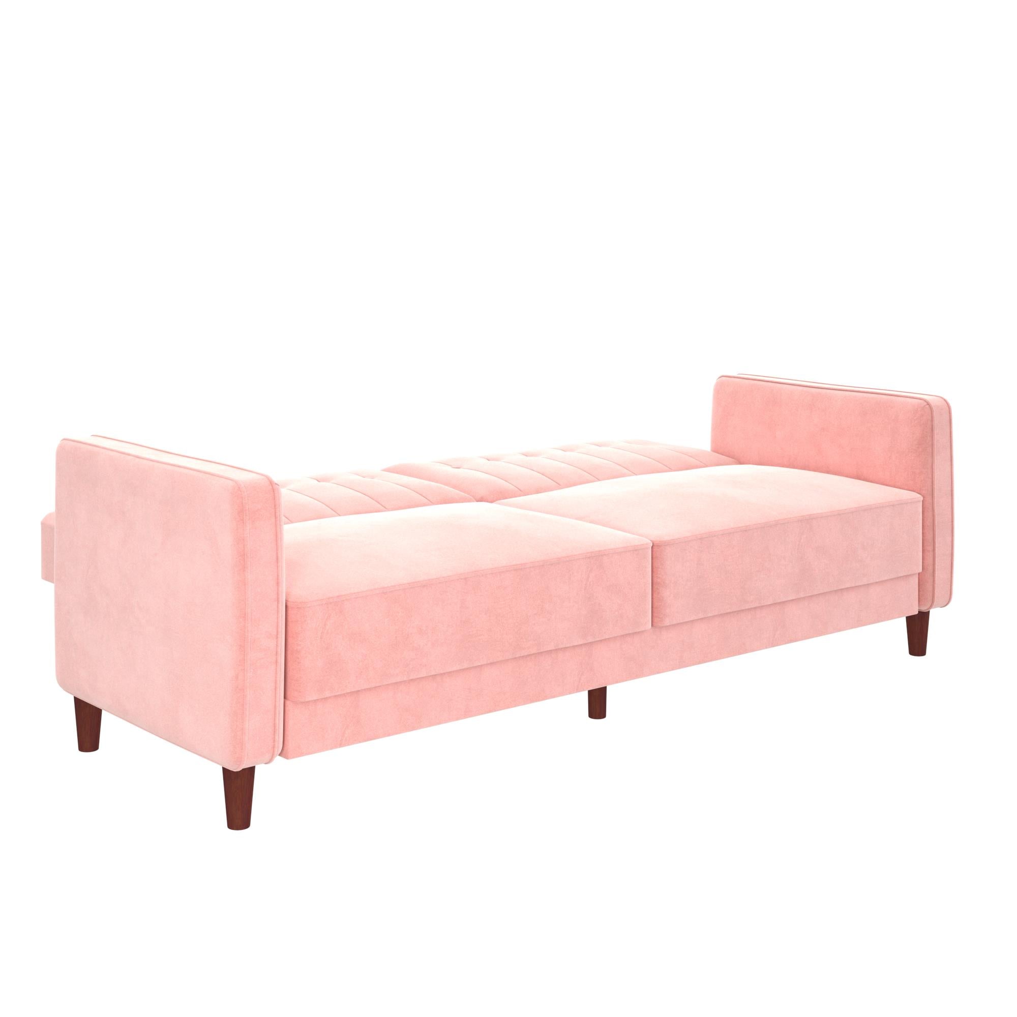 DHP Pin Tufted Futon Sofa Bed - Pink