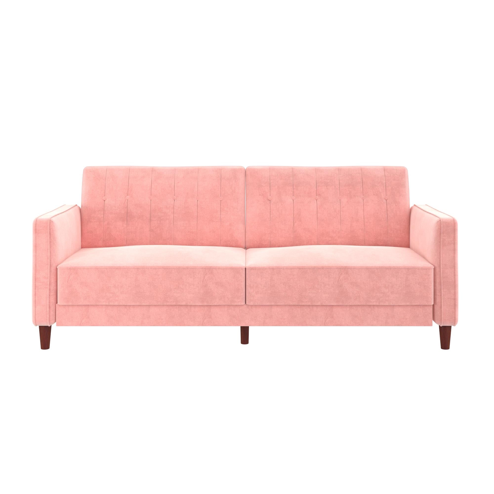 DHP Pin Tufted Futon Sofa Bed - Pink