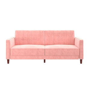 DHP Pin Tufted Futon Sofa Bed - Pink