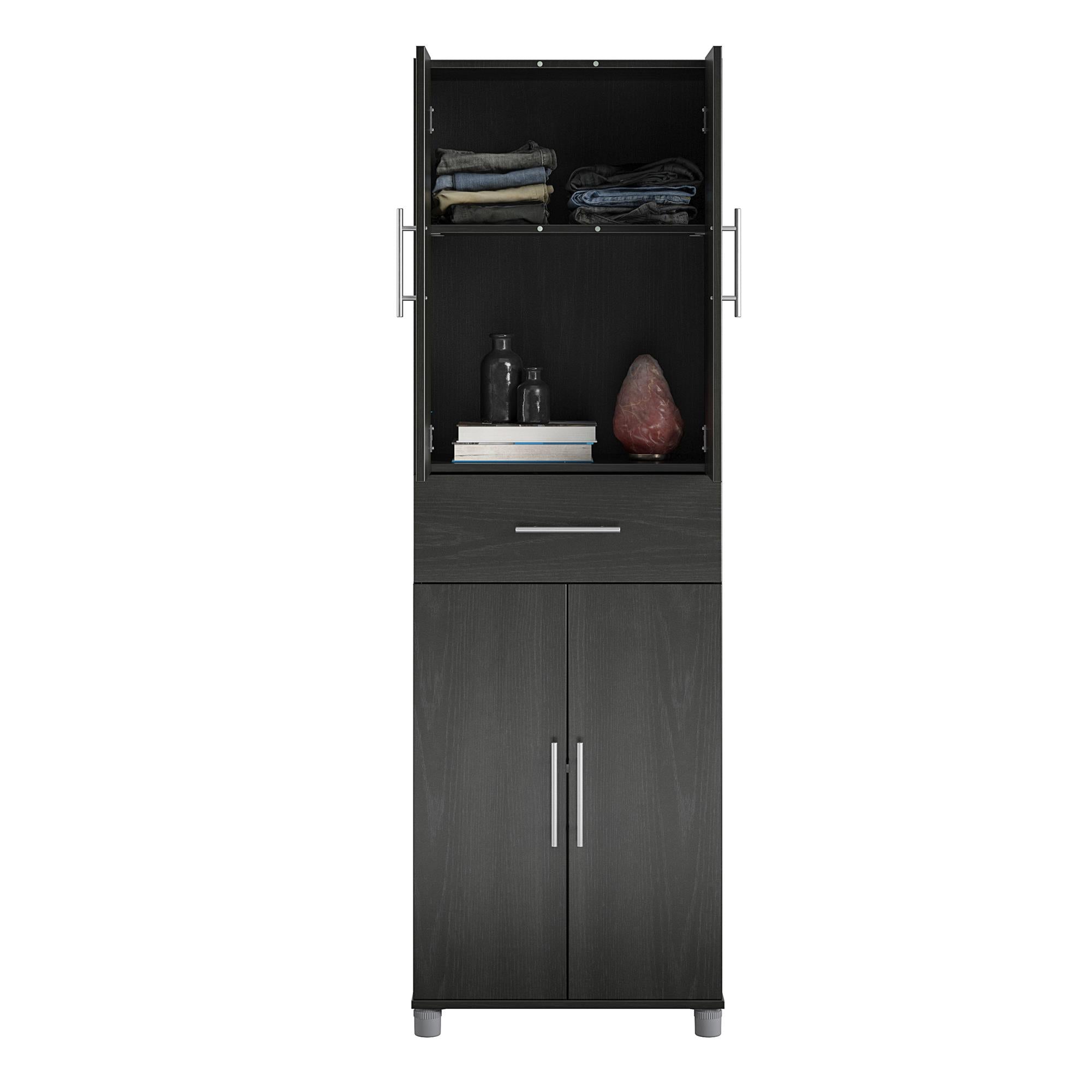 Systembuild Evolution Camberly 4 Door/1 Drawer Storage Cabinet - Black Oak