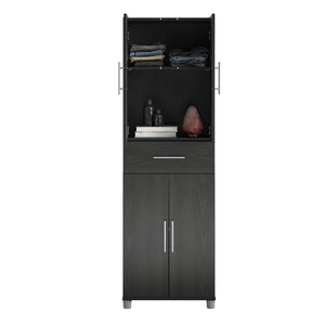 Systembuild Evolution Camberly 4 Door/1 Drawer Storage Cabinet - Black Oak