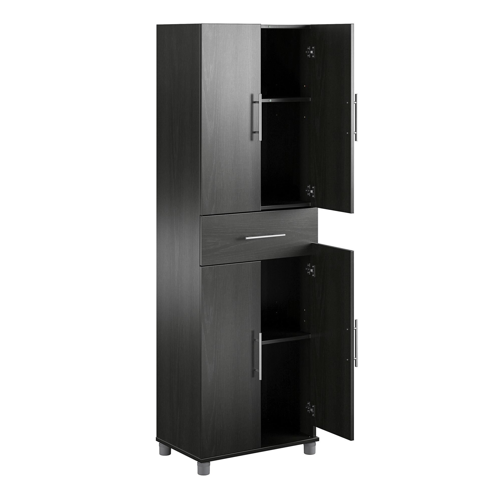 Systembuild Evolution Camberly 4 Door/1 Drawer Storage Cabinet - Black Oak