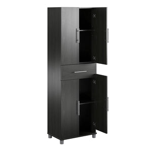 Systembuild Evolution Camberly 4 Door/1 Drawer Storage Cabinet - Black Oak