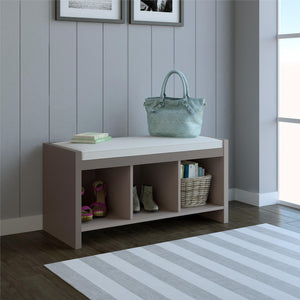 Ameriwood Home Penelope Entryway Storage Bench with Cushion - Taupe