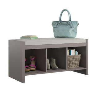 Ameriwood Home Penelope Entryway Storage Bench with Cushion - Taupe