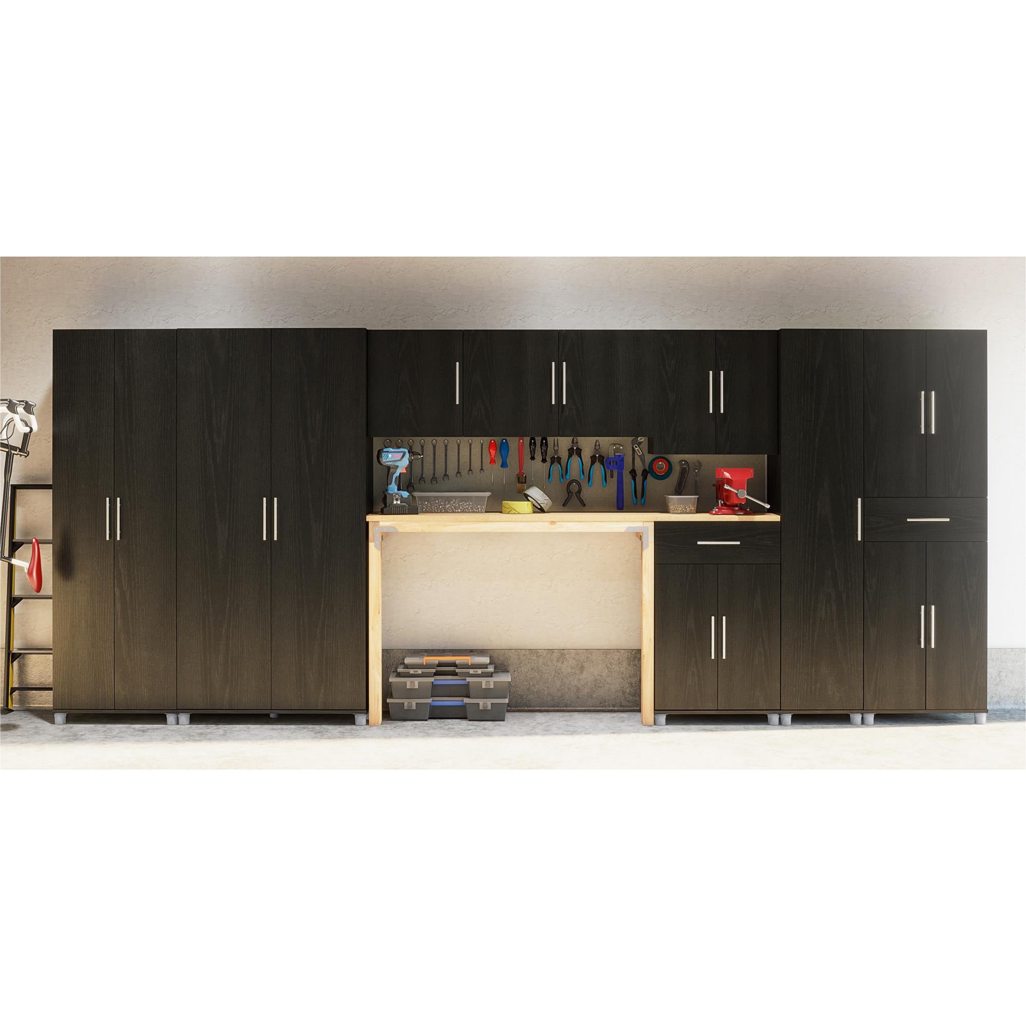 Systembuild Evolution Camberly 4 Door/1 Drawer Storage Cabinet - Black Oak