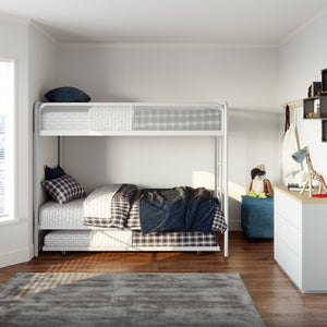 DHP Isaiah Kids' Triple Bunk Bed - White - Twin/Twin/Twin