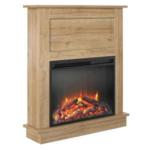 Ameriwood Home Ellsworth Electric Fireplace with Mantel - Natural