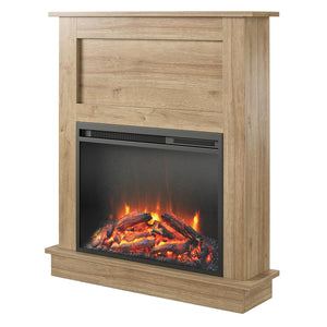 Ameriwood Home Ellsworth Electric Fireplace with Mantel - Natural